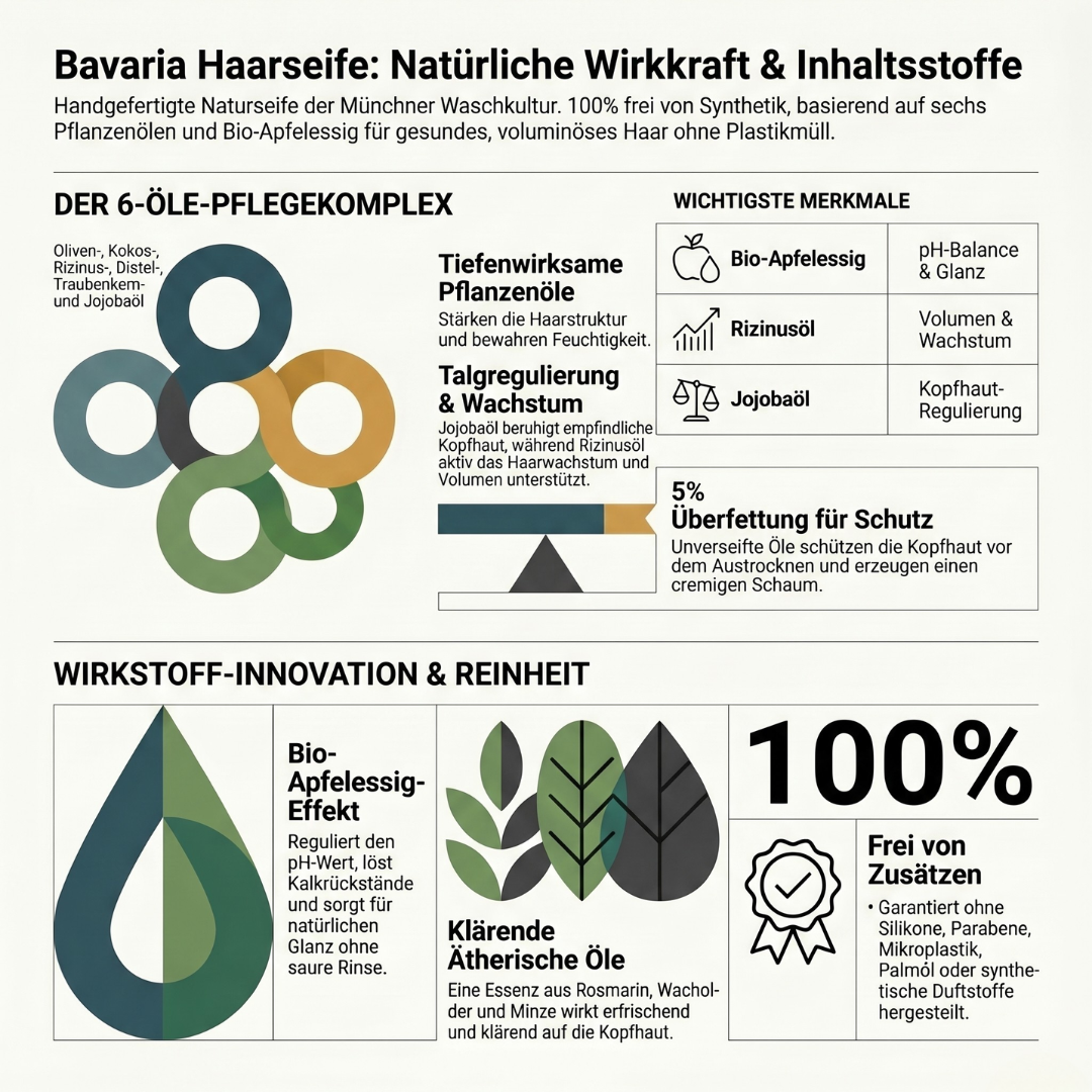 Bavaria – Haarseife mit Bio-Apfelessig (Probierstück)